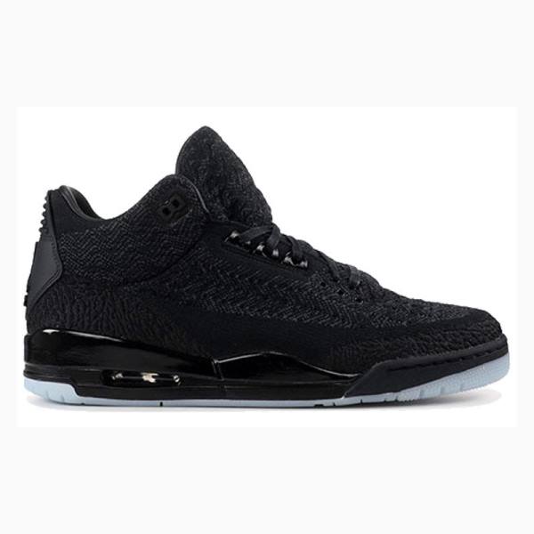 Nike Flyknit Anthracite Basketbol Ayakkabısı Air Jordan 3 Erkek Siyah | JD-560WZ