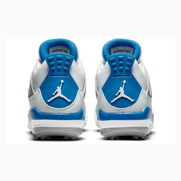 Nike Golf Military Basketbol Ayakkabısı Air Jordan 4 Erkek Beyaz Mavi | JD-698UD
