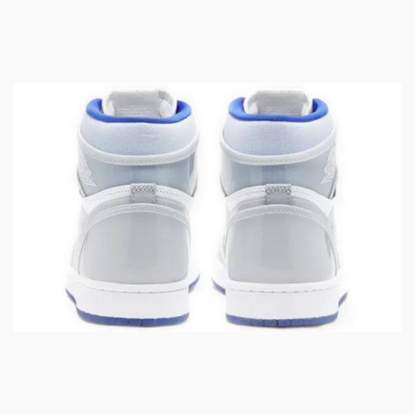 Nike HI Zoom Air Racer Basketbol Ayakkabısı Air Jordan 1 Erkek Beyaz Mavi | JD-039LF