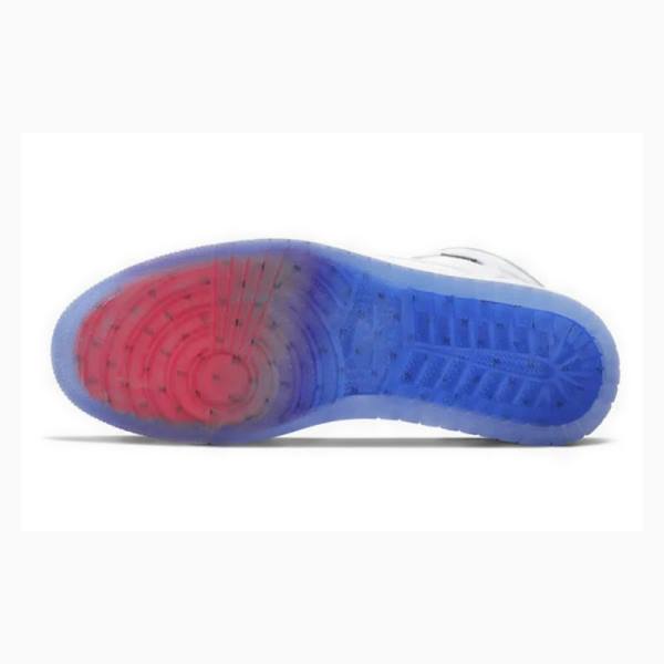 Nike HI Zoom Air Racer Basketbol Ayakkabısı Air Jordan 1 Erkek Beyaz Mavi | JD-039LF