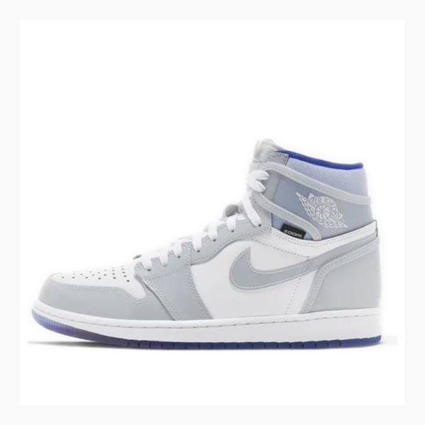 Nike HI Zoom Air Racer Basketbol Ayakkabısı Air Jordan 1 Erkek Beyaz Mavi | JD-039LF