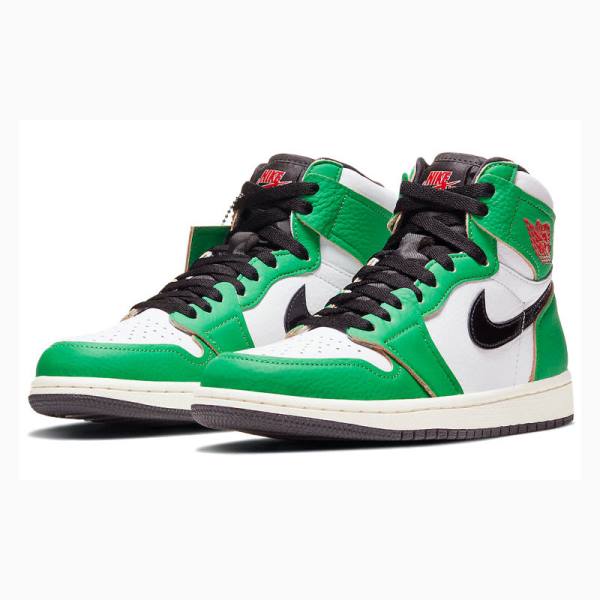 Nike High OG Lucky Basketbol Ayakkabısı Air Jordan 1 Kadın Yeşil Siyah | JD-584GV