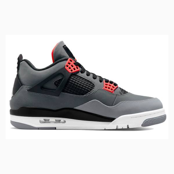 Nike Infrared Basketbol Ayakkabısı Air Jordan 4 Erkek Gri Kırmızı | JD-705XT