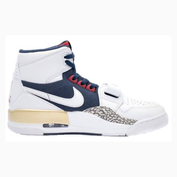 Nike Legacy 312 Dream Team Basketbol Ayakkabısı Air Jordan Erkek Beyaz Lacivert | JD-930KE