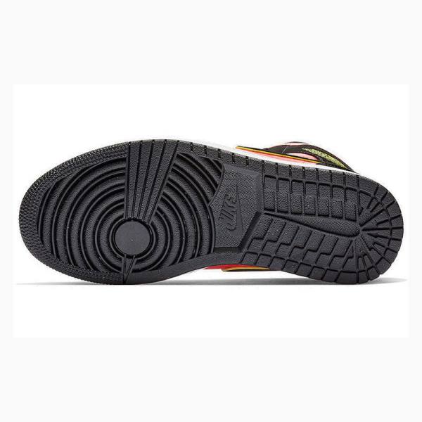Nike Mid Cut Basketbol Ayakkabısı Air Jordan 1 Kadın Siyah Kırmızı | JD-678TD
