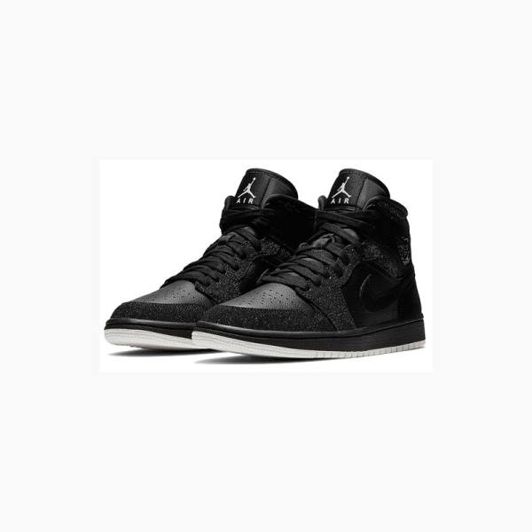 Nike Mid Cut Basketbol Ayakkabısı Air Jordan 1 Kadın Siyah | JD-912PO