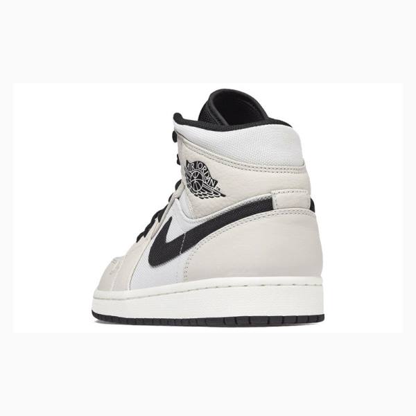 Nike Mid Cut SE Light Bone Basketbol Ayakkabısı Air Jordan 1 Erkek Gri Beyaz | JD-493BX