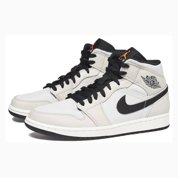 Nike Mid Cut SE Light Bone Basketbol Ayakkabısı Air Jordan 1 Erkek Gri Beyaz | JD-493BX
