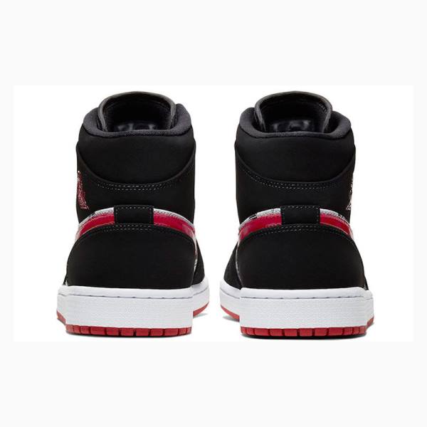 Nike Mid Cut SE Newspaper Air Times Basketbol Ayakkabısı Air Jordan 1 Erkek Siyah Beyaz Kırmızı | JD-649AH