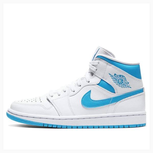 Nike Mid Cut UNC UNC Basketbol Ayakkabısı Air Jordan 1 Kadın Mavi | JD-392JE