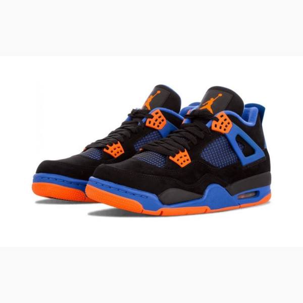 Nike Retro Cavs Basketbol Ayakkabısı Air Jordan 4 Erkek Siyah Turuncu Mavi | JD-152EG