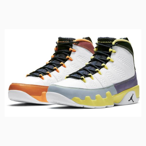 Nike Retro Change The World Basketbol Ayakkabısı Air Jordan 9 Kadın Beyaz Turuncu Mor | JD-529TW