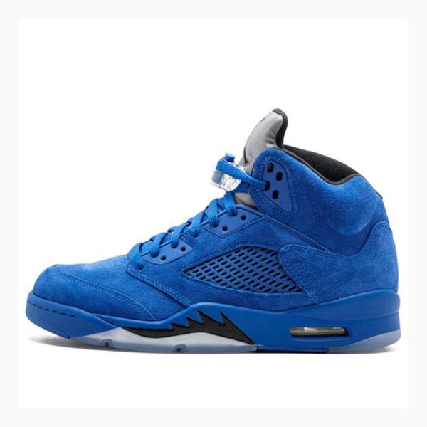 Nike Retro Flight Suit - Süet Basketbol Ayakkabısı Air Jordan 5 Erkek Mavi | JD-289CU