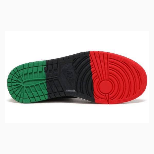 Nike Retro Flyknit History Month Basketbol Ayakkabısı Air Jordan 1 Erkek Siyah Kırmızı Yeşil | JD-472GM