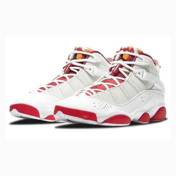 Nike Rings Hare Six Champions Basketbol Ayakkabısı Air Jordan 6 Erkek Beyaz Kırmızı | JD-523NE