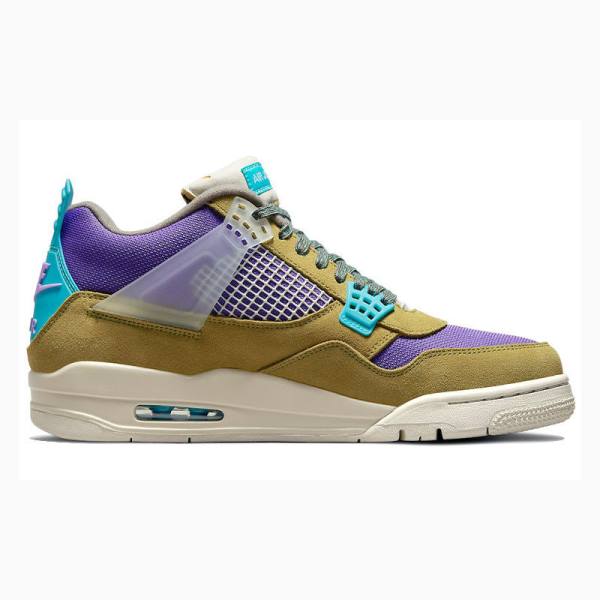 Nike X Union LA 'Desert Moss' 30 Basketbol Ayakkabısı Air Jordan 4 Erkek Kahverengi Mor Mavi | JD-180MG