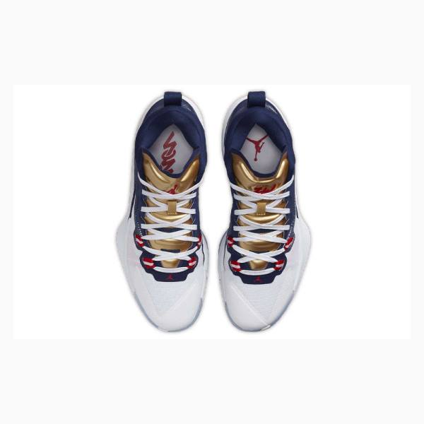 Nike Zion 1 PF USA Basketbol Ayakkabısı Air Jordan Erkek Mavi Altın Kırmızı | JD-407OR