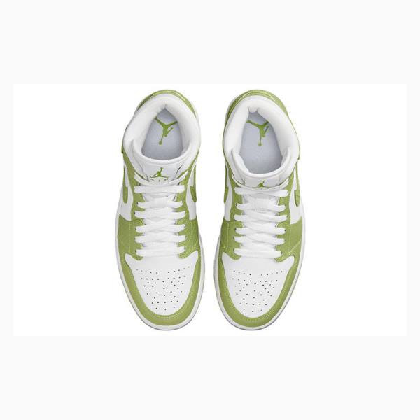 Nike wmns Mid Cut SE V2 Python Basketbol Ayakkabısı Air Jordan 1 Kadın Beyaz Yeşil | JD-908RX